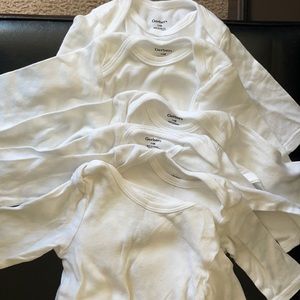 White onesie lot/bundle 6 long/3 short